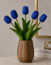 Ver imagem 2 de Kit 5 Tulipas Azul Artificiais Flores Decorativas Realistas para Decoração