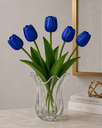 Ver imagem 1 de Kit 5 Tulipas Azul Artificiais Flores Decorativas Realistas para Decoração