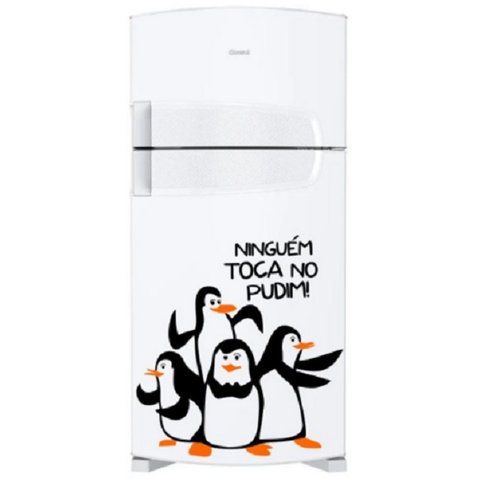 Adesivo de Geladeira Pinguins Frente e Lateral Casa Harmonia Pinguins de Geladeira