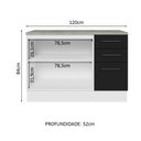 Ver imagem 4 de Balcão de Pia Cozinha 2 Portas e 3 Gavetas (com Tampo) Branco/preto Agata Madesa Branco/preto
