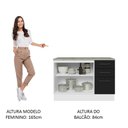 Ver imagem 3 de Balcão de Pia Cozinha 2 Portas e 3 Gavetas (com Tampo) Branco/preto Agata Madesa Branco/preto