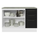 Ver imagem 5 de Balcão de Pia Cozinha 2 Portas e 3 Gavetas (com Tampo) Branco/preto Agata Madesa Branco/preto