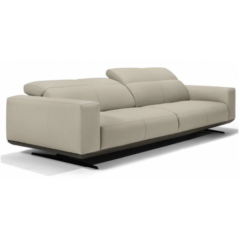 Sofá Bosque em Couro Legítimo Grano Névoa – Salva Mobiliário Couro Nevoa