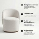 Ver imagem 4 de Kit 4 Poltronas Orgânicas Decorativas Premium Bouclê Italiano para Sala e Clínica Off White