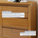 Ver imagem 3 de Buffet para Sala de Jantar 100% MDF 3 Portas Pés em Madeira Maciça Málaga
