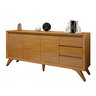 Buffet para Sala de Jantar  100% MDF 3 Portas Pés em Madeira Maciça Málaga - 12
