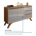 Ver imagem 6 de Buffet para Sala de Jantar Laqueado 100% MDF 2 Portas Pés Madeira Maciça Málaga