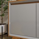 Ver mais imagens de Buffet para Sala de Jantar Laqueado 100% MDF 2 Portas Pés Madeira Maciça Málaga