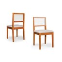 Ver imagem 3 de 6 Cadeiras de Jantar Madeira Maciça Estofada Betina:offw-hite