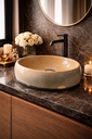 Ver imagem 1 de Cuba Apoio para Banheiro Lavabo Pedra Mineral Polida 38x28cm Exclusiva
