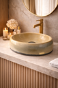 Ver imagem 3 de Cuba Apoio para Banheiro Lavabo Pedra Mineral Polida 38x28cm Exclusiva