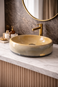 Ver imagem 5 de Cuba Apoio para Banheiro Lavabo Pedra Mineral Polida 38x28cm Exclusiva