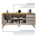 Ver imagem 5 de Buffet para Sala de Jantar Laqueado 100% MDF 3 Portas Pés em Madeira Maciça Málaga
