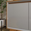 Ver mais imagens de Buffet para Sala de Jantar Laqueado 100% MDF 3 Portas Pés em Madeira Maciça Málaga