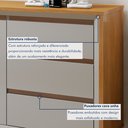 Ver imagem 3 de Buffet para Sala de Jantar Laqueado 100% MDF 3 Portas Pés em Madeira Maciça Málaga