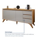 Ver imagem 6 de Buffet para Sala de Jantar Laqueado 100% MDF 3 Portas Pés em Madeira Maciça Málaga