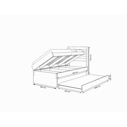 CAMA SOLTEIRO BAU LARISSA COM CAMA AUXILIAR DANI MALBEC - 6