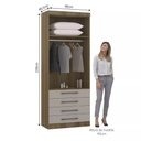 Ver imagem 2 de Guarda-roupa Modulado 90cm 2 Portas 4 Gavetas Paris Luciane