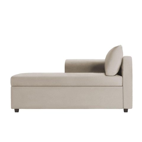 Recamier Divã Londres 140cm Suede Bege - Inova Decor