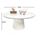 Ver imagem 2 de Mesa de Centro Base Cone Laqueada Redondo MDF Madeira 70cm Branco