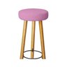 Kit 2 Banqueta Alta Elegance Bar Balcão Cozinha Bancada Pé Castanho Suede Rose - Móveis Mafer BANQUE - 4