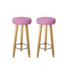 Kit 2 Banqueta Alta Elegance Bar Balcão Cozinha Bancada Pé Castanho Suede Rose - Móveis Mafer BANQUE - 1