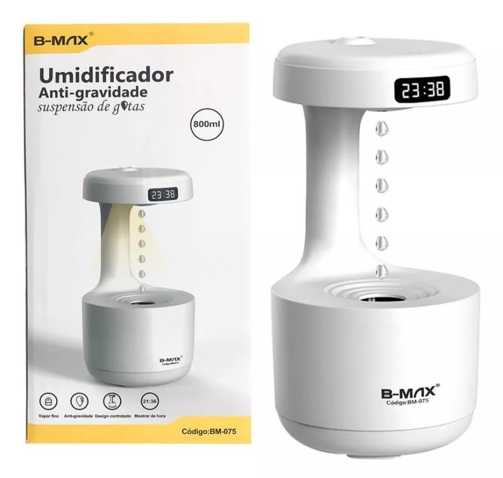 Umidificador De Ar Anti-Gravidade Suspensão De Gotas Led Com Relogio - 4