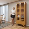 Cristaleira Reflecta 100% MDF 2 Portas Pés Madeira Maciça com Led Ávila - 10