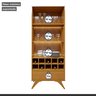 Cristaleira Reflecta 100% MDF 2 Portas Pés Madeira Maciça com Led Ávila - 9
