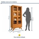 Ver mais imagens de Cristaleira Reflecta 100% MDF 2 Portas Pés Madeira Maciça com LED Ávila