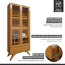 Cristaleira Reflecta 100% MDF 2 Portas Pés Madeira Maciça com Led Ávila - 5