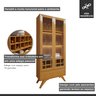 Cristaleira Reflecta 100% MDF 2 Portas Pés Madeira Maciça com Led Ávila - 6