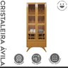 Cristaleira Reflecta 100% MDF 2 Portas Pés Madeira Maciça com Led Ávila - 3