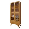 Cristaleira Reflecta 100% MDF 2 Portas Pés Madeira Maciça com Led Ávila - 14