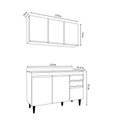 Ver imagem 3 de Conjunto Balcão de Cozinha Pursat 6 Portas 2 Prateleiras MDP-BP 120cm Preto