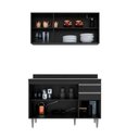 Ver imagem 5 de Conjunto Balcão de Cozinha Pursat 6 Portas 2 Prateleiras MDP-BP 120cm Preto