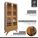 Ver imagem 5 de Cristaleira Reflecta 100% MDF 2 Portas Pés Madeira Maciça com LED Ávila
