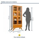 Ver mais imagens de Cristaleira Reflecta 100% MDF 2 Portas Pés Madeira Maciça com LED Ávila