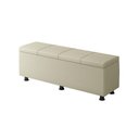Ver imagem 2 de Baú Sapateira Estofada Casal 140 Cm Marte Corino Skybox Bege