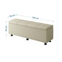 Ver imagem 5 de Baú Sapateira Estofada Casal 140 Cm Marte Corino Skybox Bege