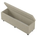 Ver imagem 4 de Baú Sapateira Estofada Casal 140 Cm Marte Corino Skybox Bege