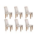 Ver imagem 1 de Kit 6 Cadeiras Sala Jantar Lunara 6 Un Imbuia/suede Creme - Rufato