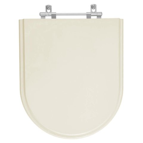 Assento Sanitário Tampa de Vaso Madeira Mdf Laqueado Carrara para Bacia Deca 6lpf - Bege Claro