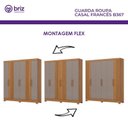 Ver imagem 2 de Guarda Roupa Casal 6 Portas 3 Gavetas Francês Cinamomo Avelã - Henn - Briz
