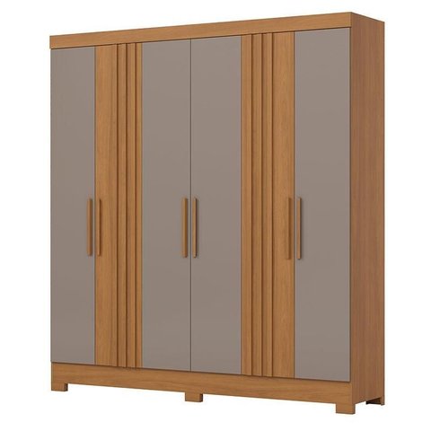 Guarda Roupa Casal 6 Portas 3 Gavetas Francês Cinamomo Avelã - Henn - Briz