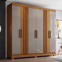 Ver imagem 6 de Guarda Roupa Casal 6 Portas 3 Gavetas Francês Cinamomo Avelã - Henn - Briz