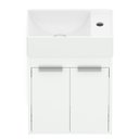 Ver imagem 3 de Kit Gabinete Saveiro 2 Portas 40x22 com Lavatório Integrado Celite Branco