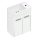 Ver imagem 1 de Kit Gabinete Saveiro 2 Portas 40x22 com Lavatório Integrado Celite Branco