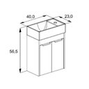 Ver imagem 2 de Kit Gabinete Saveiro 2 Portas 40x22 com Lavatório Integrado Celite Branco