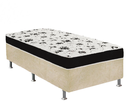 Ver imagem 1 de Cama Box Solteiro Suede Bege + Colchão Solteiro Suede Preto Orto Molas Ensacada 88x188x55